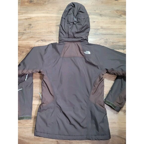 The North Face Jacket Womens S Hyvent Hooded Full Zip Brown Wind Rain Snow Warm - Picture 10 of 10